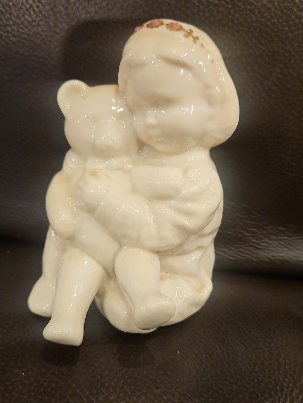 Lenox China Jewels Collection Porcelain Girl with Teddy Figurine -